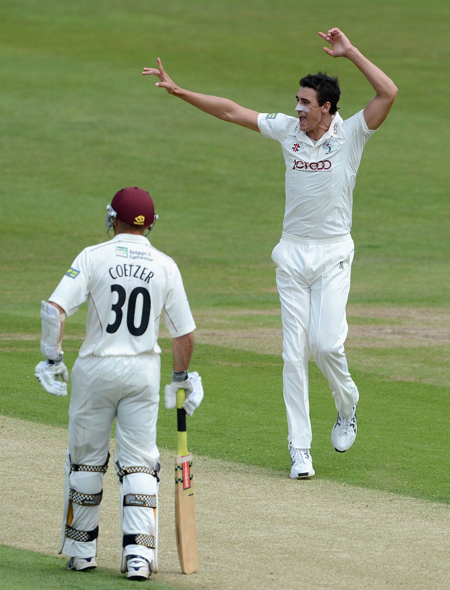 Mitchell Starc trapped Rob White lbw