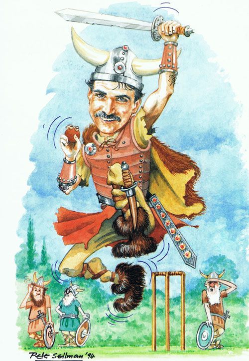 Illustration: Derbyshire's Danish fast bowler Ole Mortensen