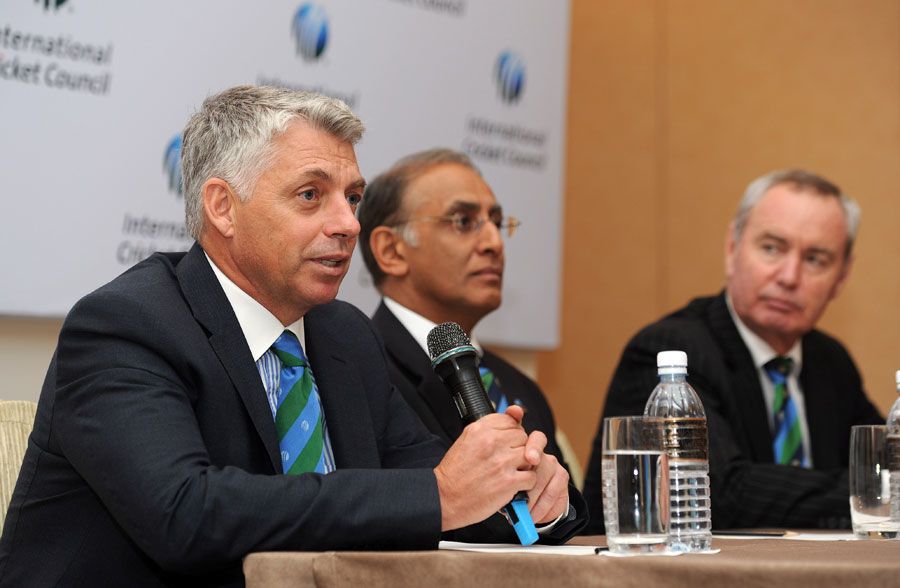 ICC chief executive David Richardson, Haroon Lorgat and ICC president Alan Isaac