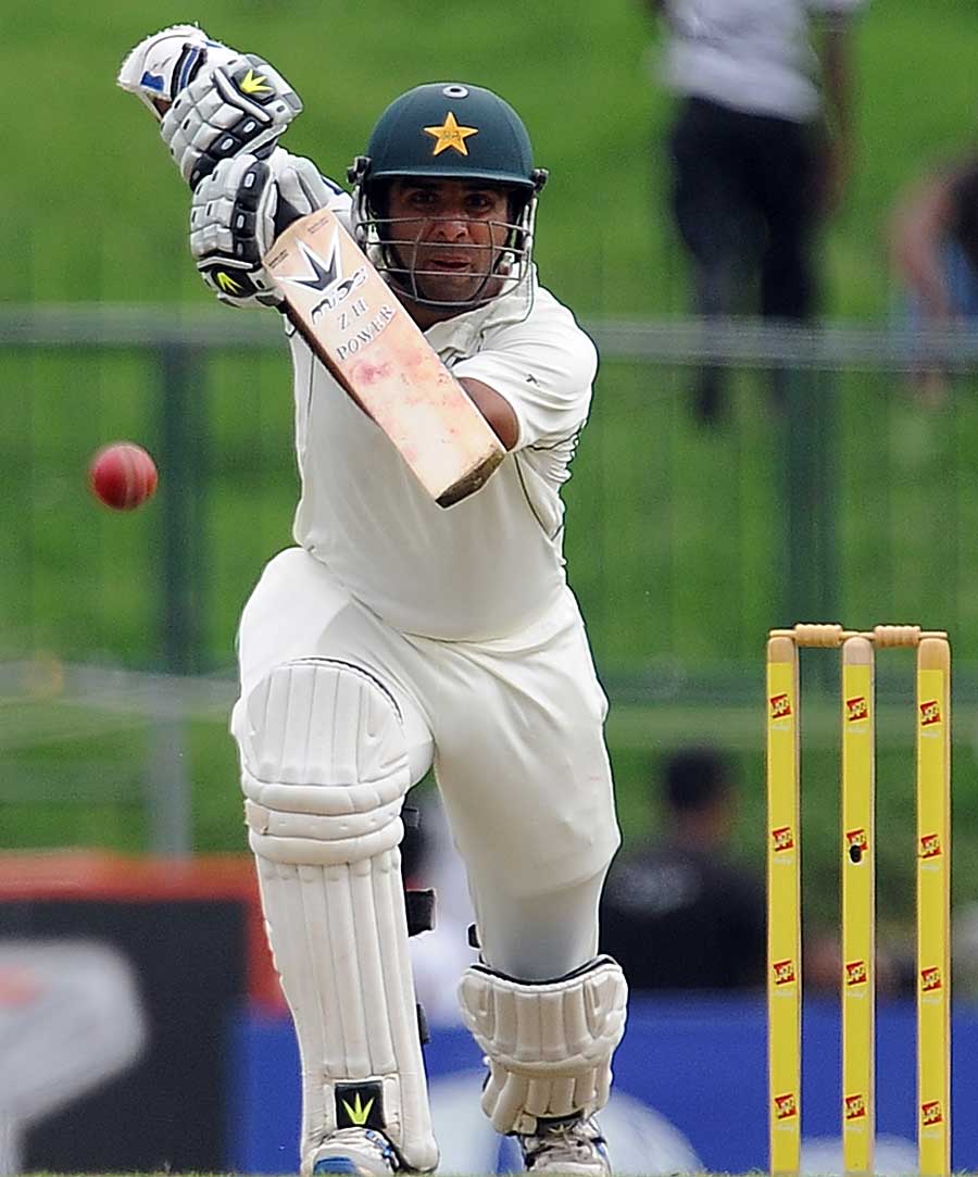Taufeeq Umar drives one through the off side