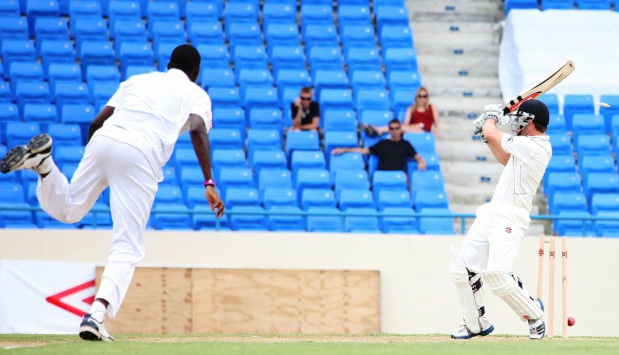 Daniel Flynn was bowled by Delorn Johnson for 14