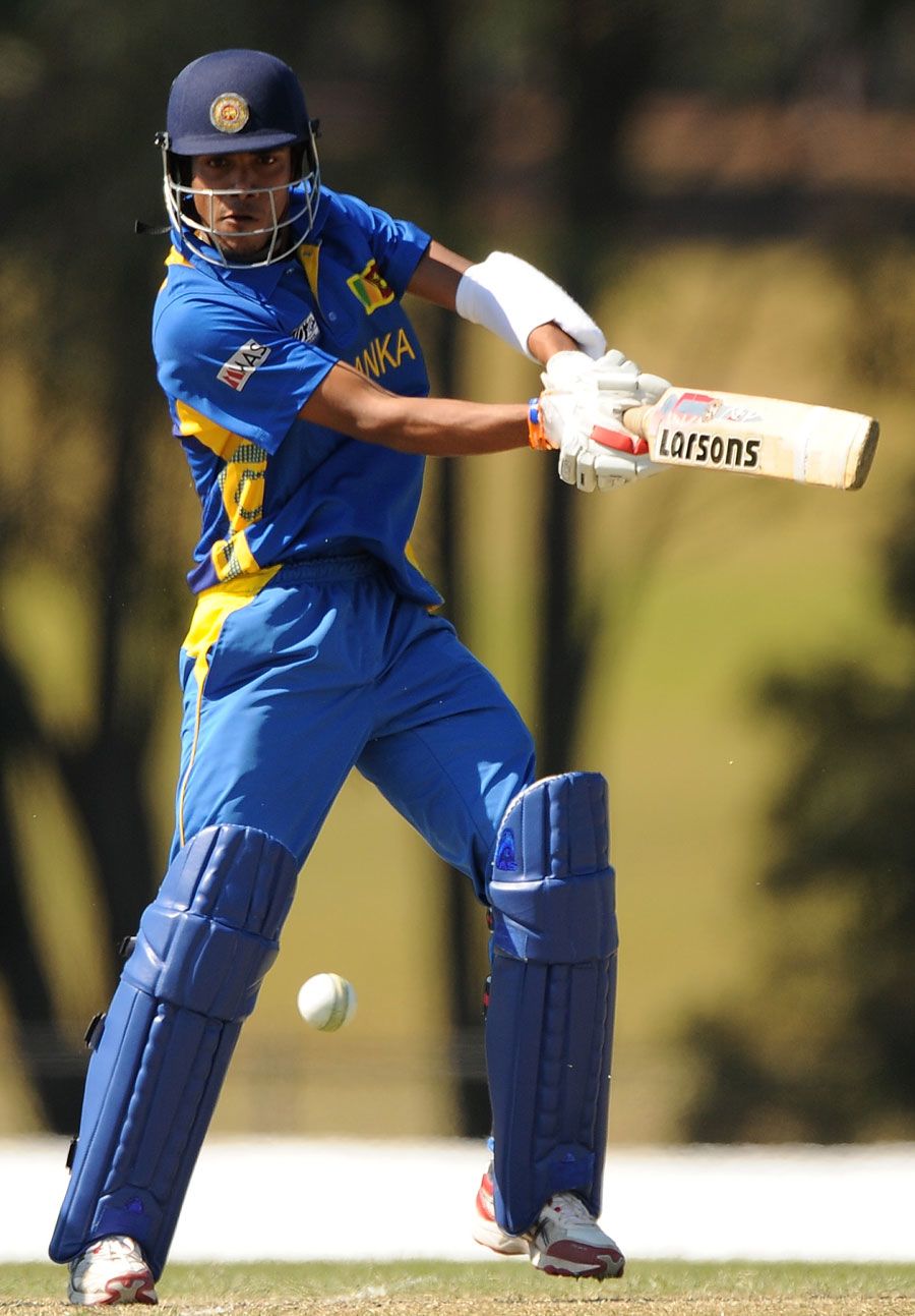 Pulina Tharanga plays a shot on the off side