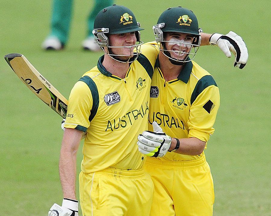 Ashton Turner and Alex Gregory celebrate Australia's semi-final win