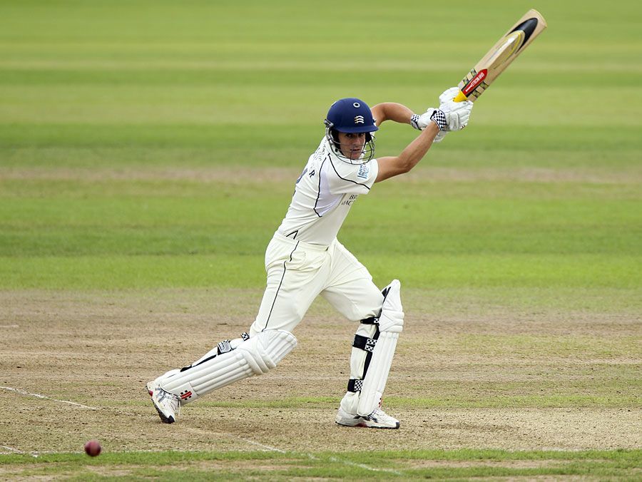 Neil Dexter drives square during his hundred