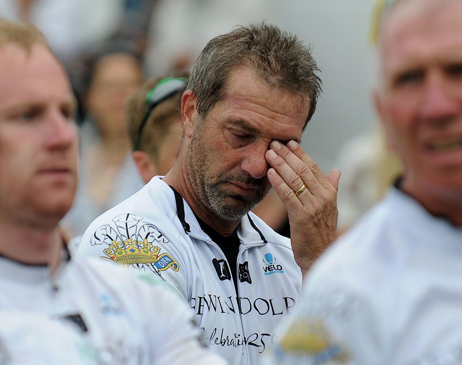 Matthew Maynard after completing the cycle ride