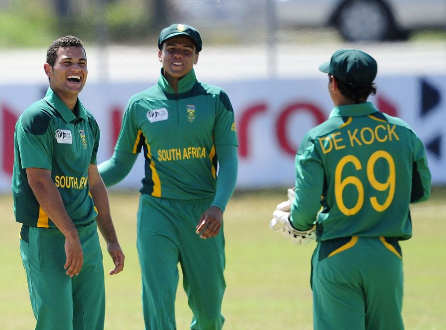David Rhoda has a laugh after picking up one of his four wickets