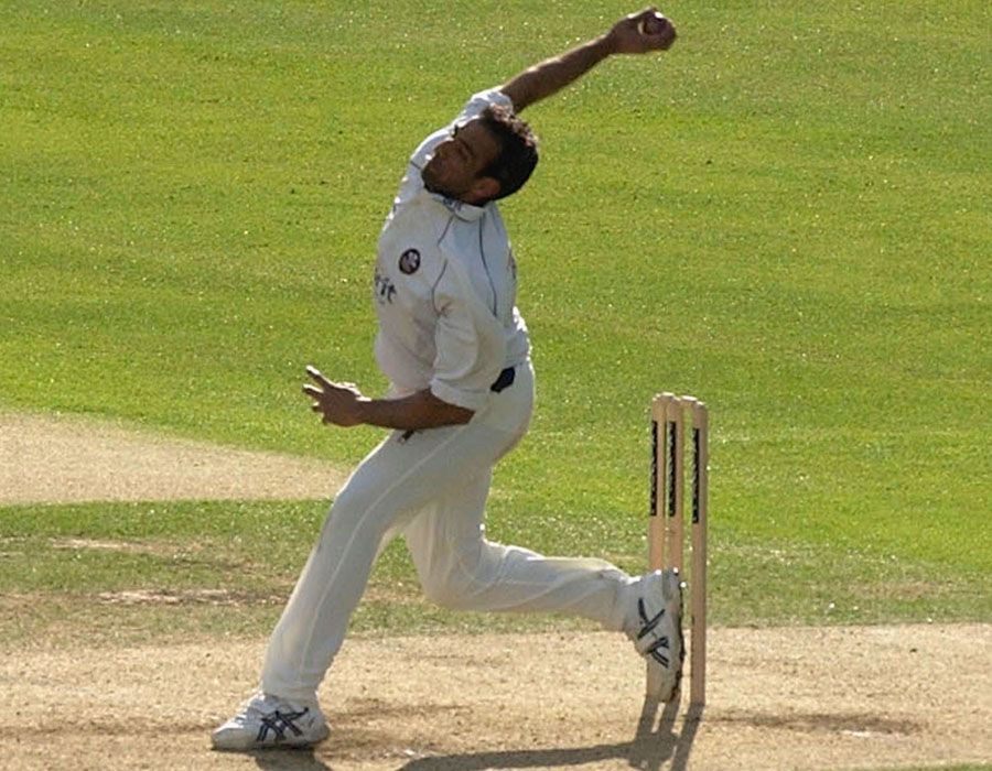 Mohammad Akram bowls