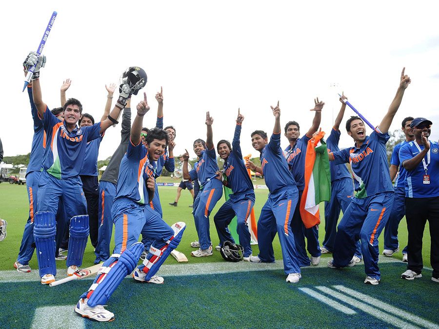 India Under-19s celebrate their World Cup triumph 