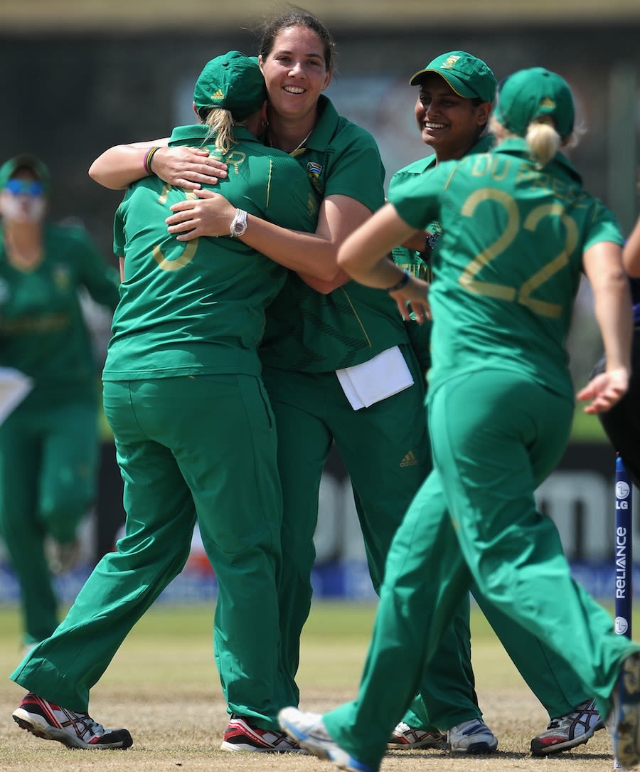 Susan Benade celebrates a wicket