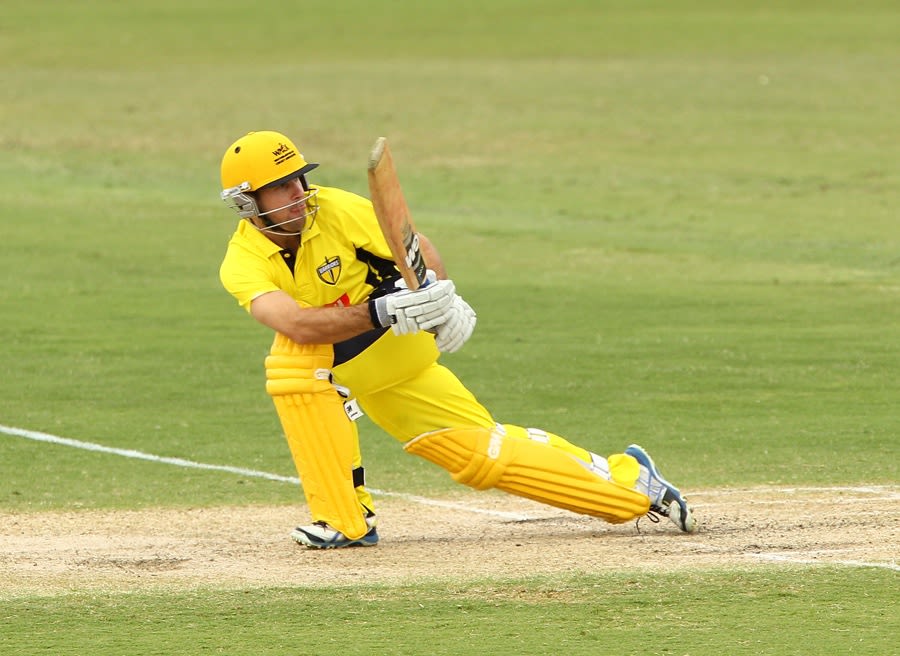 Liam Davis works to leg