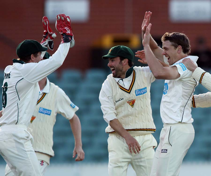 Luke Butterworth's eight wickets in the match with one day to go helped Tasmania to a dominant position against South Australia