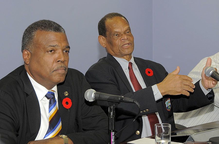 WICB CEO Michael Muirhead and president Julian Hunte speak at the Introductory Media Conference