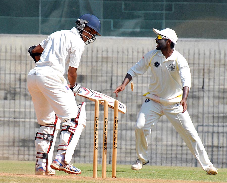 Harshad Khadiwale finds his stumps dislodged