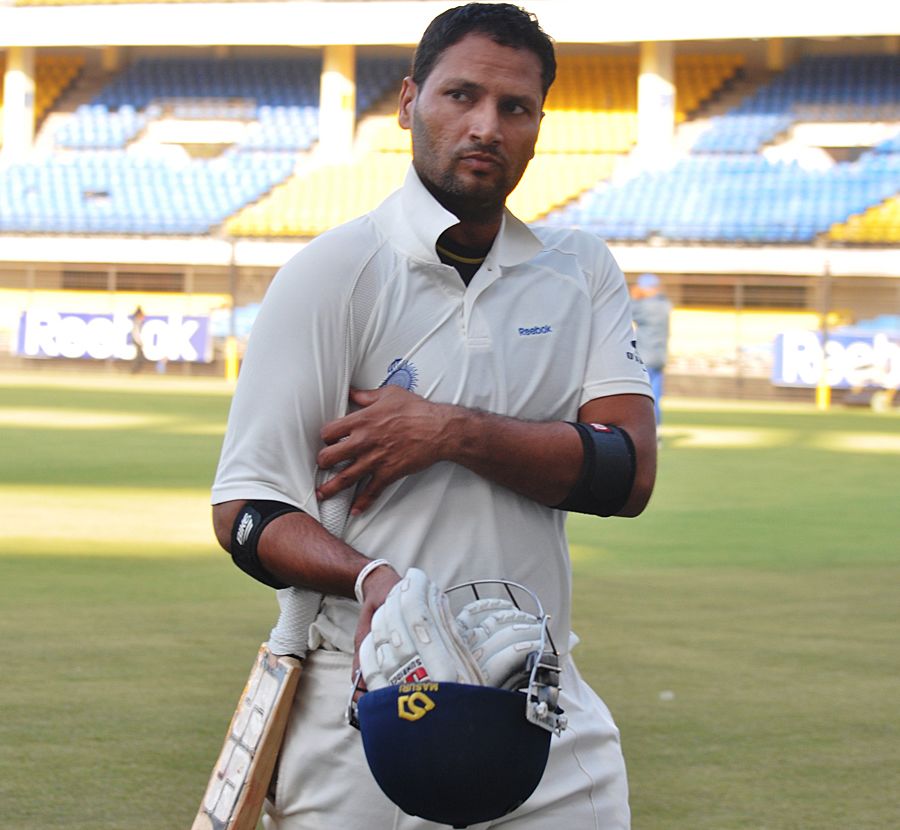 Devendra Bundela walks back