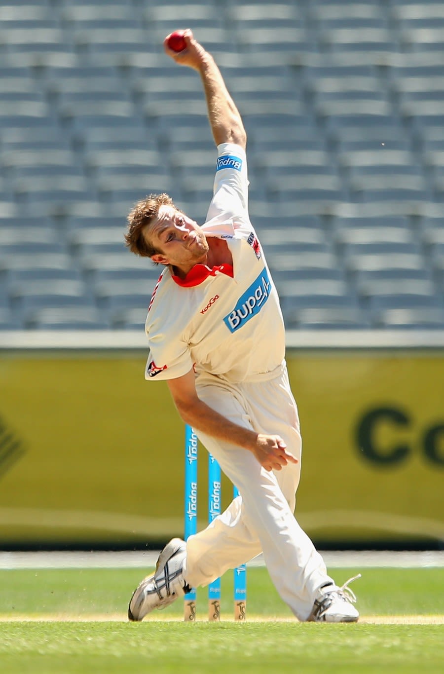 Gary Putland sends down a delivery