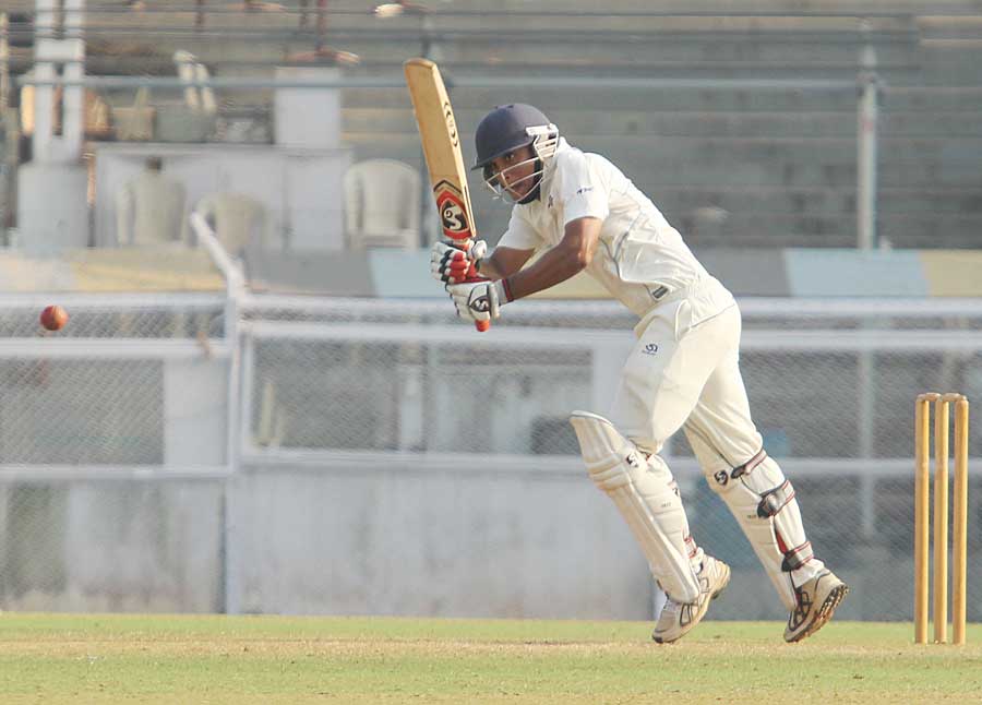 Arindam Das whips one through midwicket on his way to an unbeaten 98