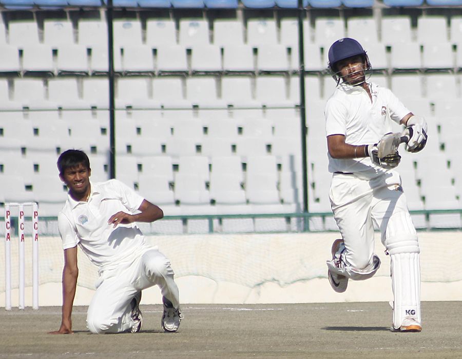 Jiwanjot Singh runs between the wickets