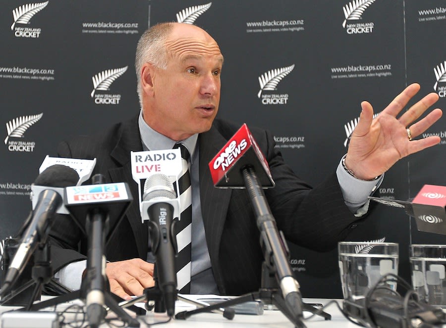 New Zealand Cricket chief executive David White at a press conference