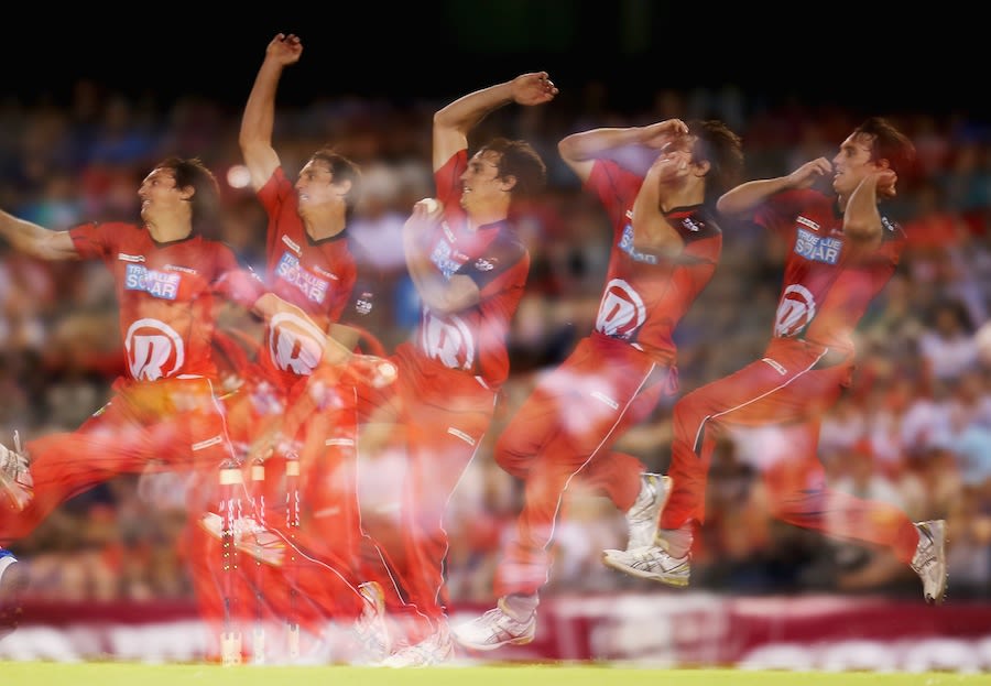 William Sheridan bowling as captured in a multiple exposure shot