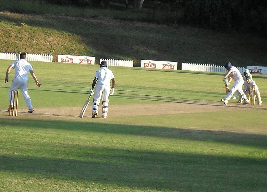Peter Burgoyne resisted Mountaineers' bowling attack as wickets fell around him