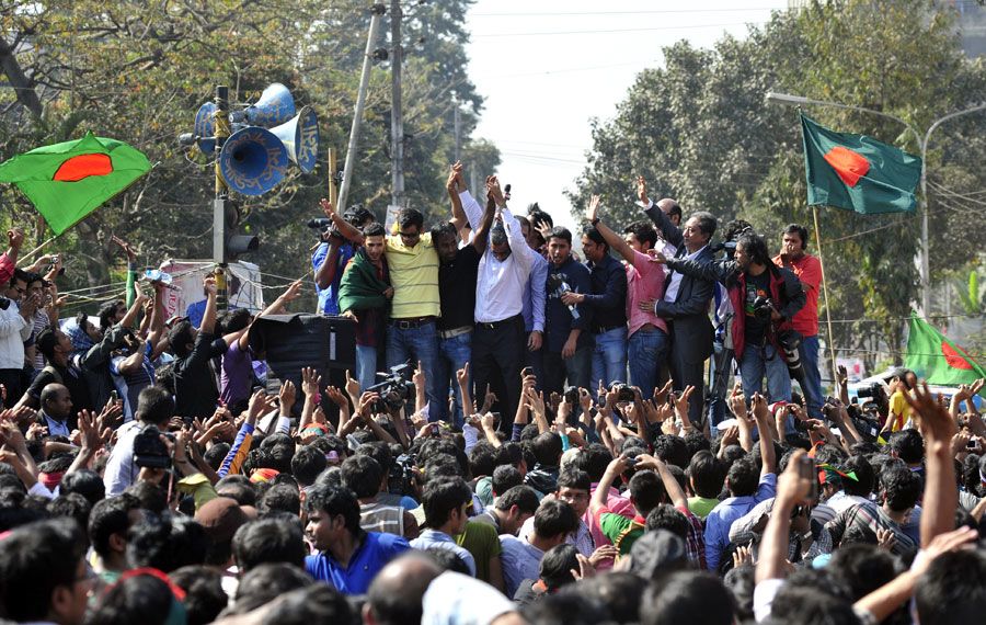 Some of Bangladesh's top cricketers attended a protest rally in Dhaka