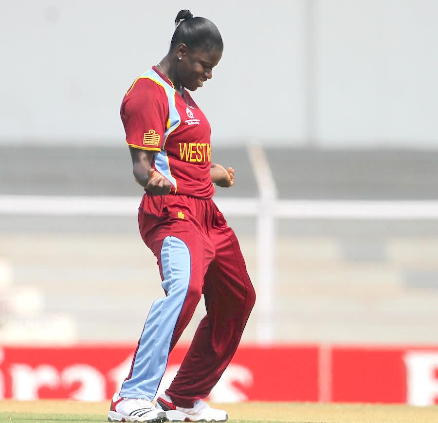 Tremayne Smartt breaks into a dance after picking up a wicket
