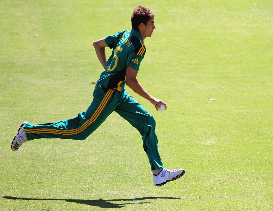 Daryn Dupavillon runs to the wicket