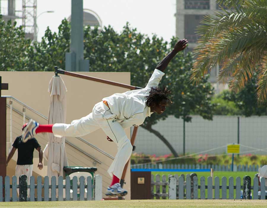 Nelson Odhiambo completes his action