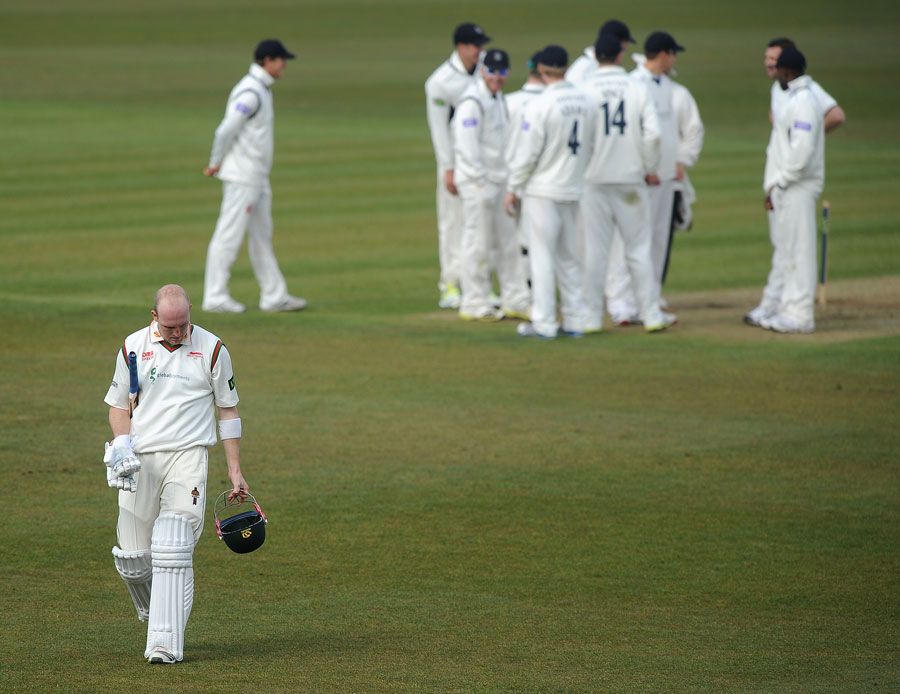 Michael Thornely walks off after making 14