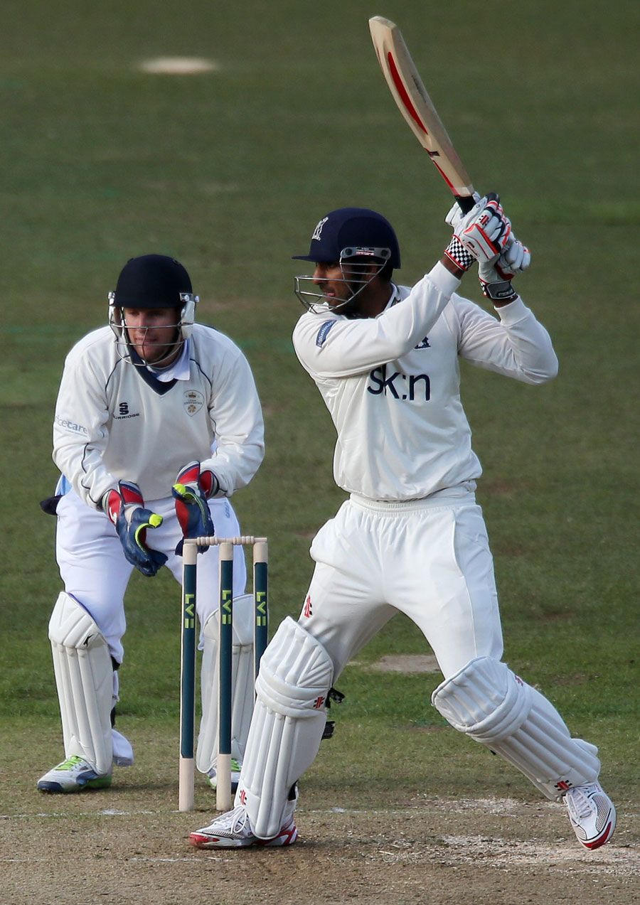 Varun Chopra was unbeaten on 48 at the close