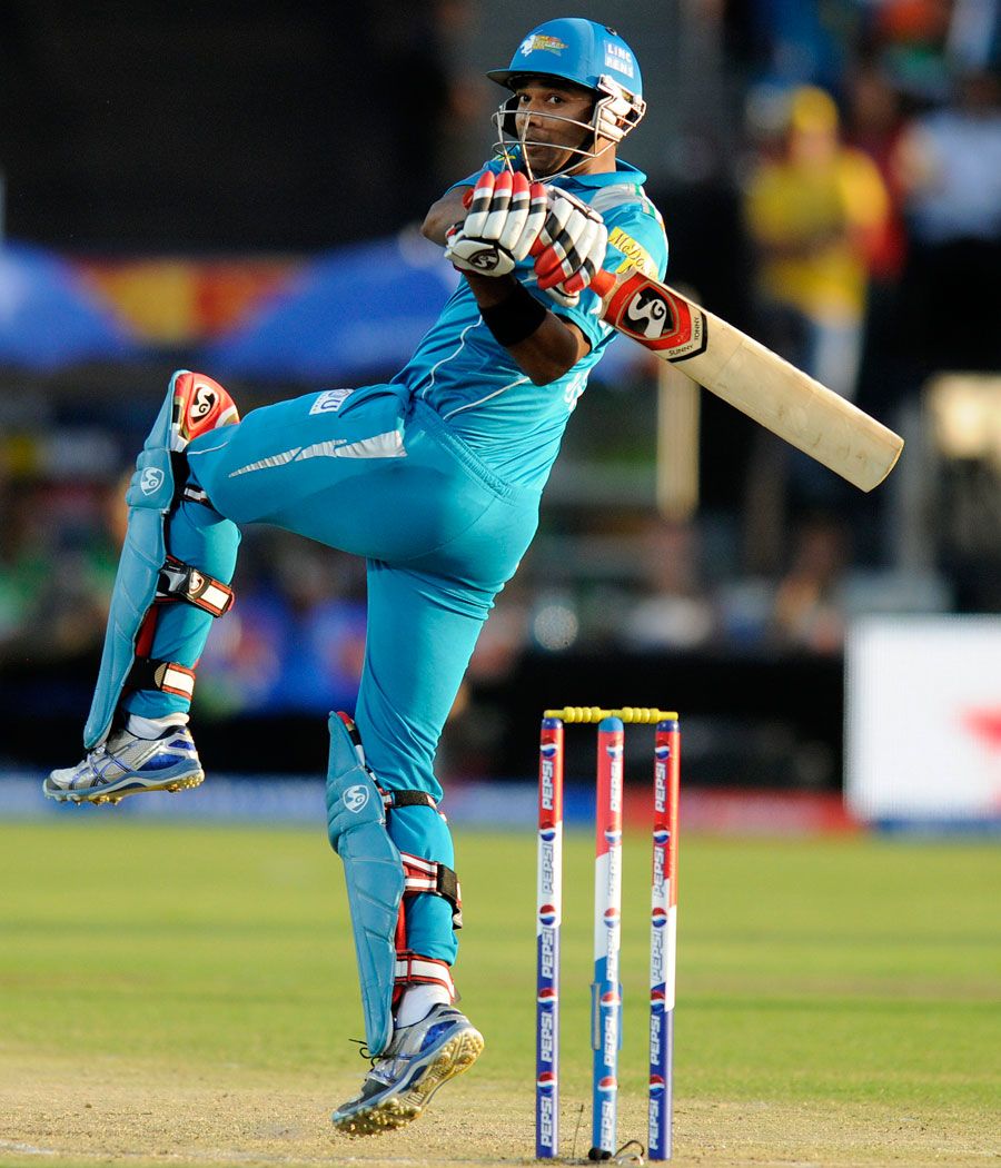 T Suman plays a hook shot