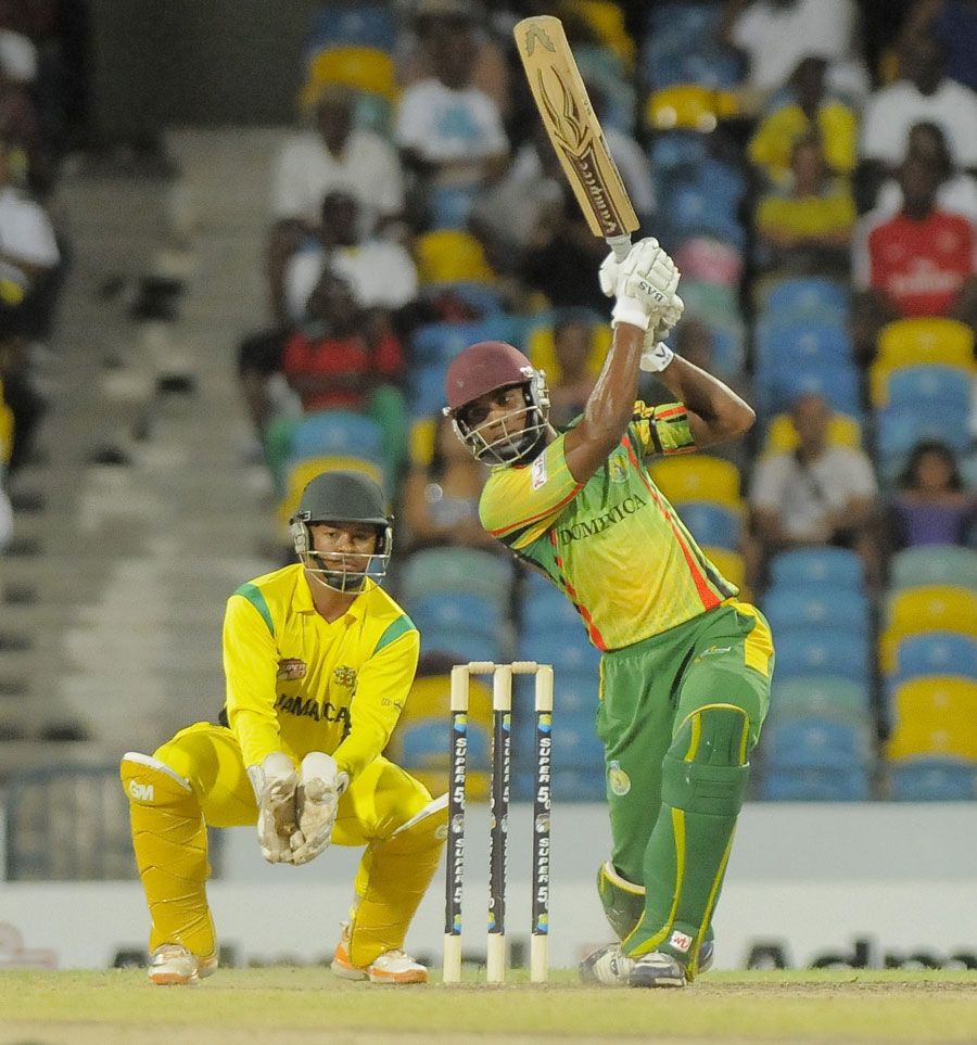 Keddy Lesporis plays a shot through the offside during his innings of 61