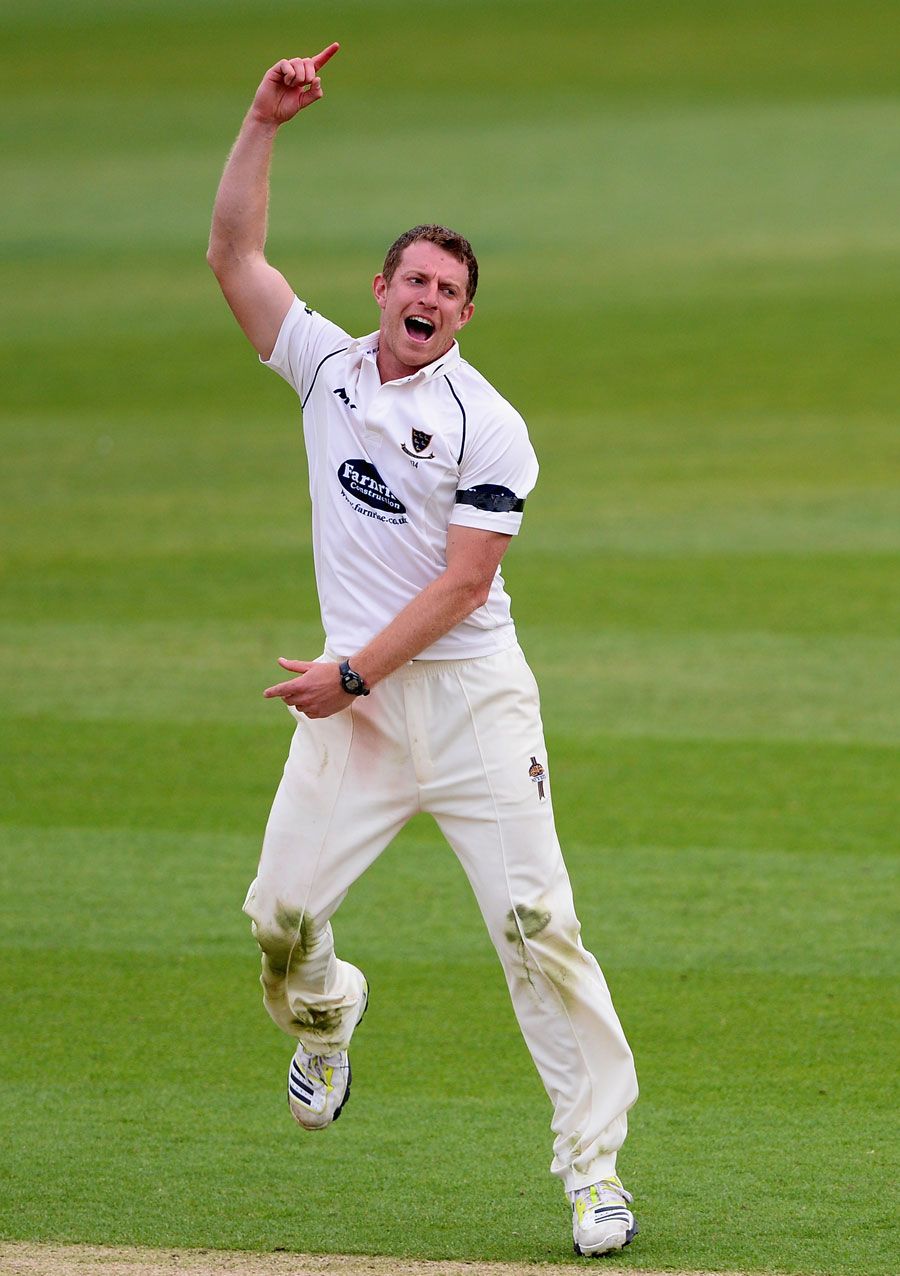 James Anyon appeals for a wicket