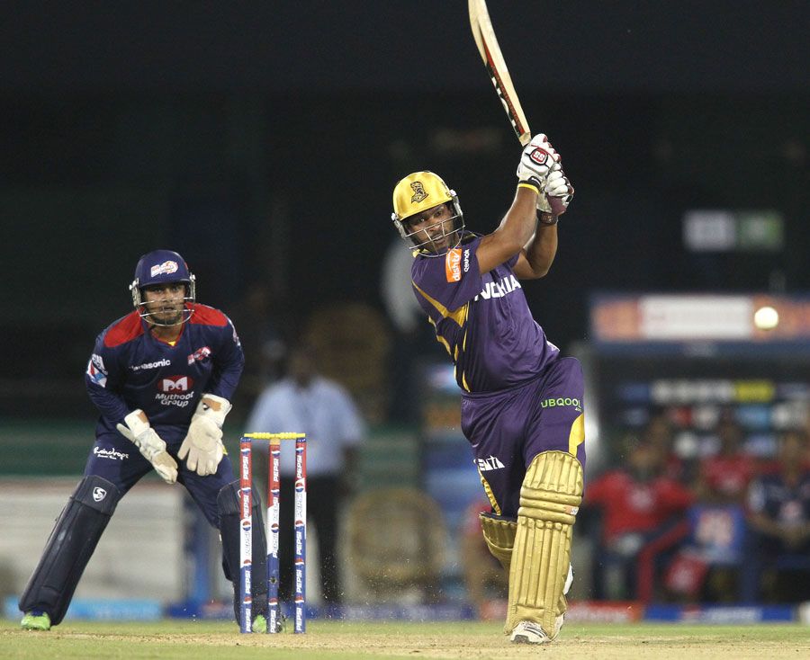 Debabrata Das hits down the ground