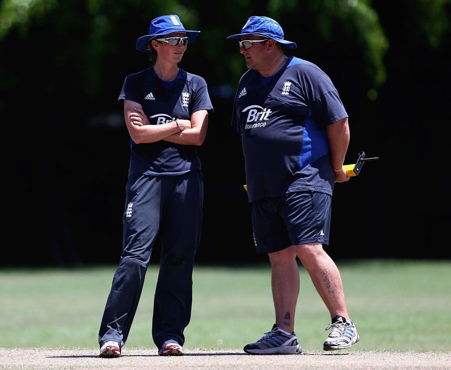England Women's captain Charlotte Edwards with coach Mark Lane