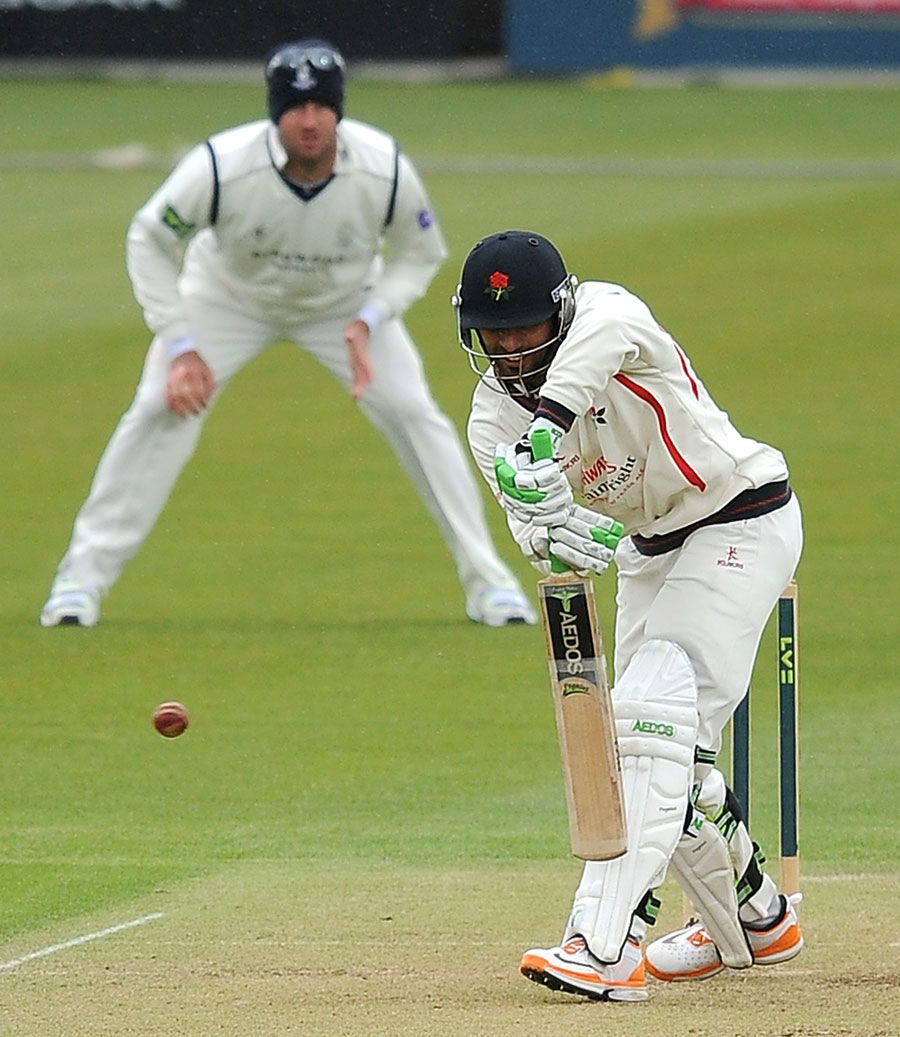 Andrea Agathangelou plays a solid defence en route to a century