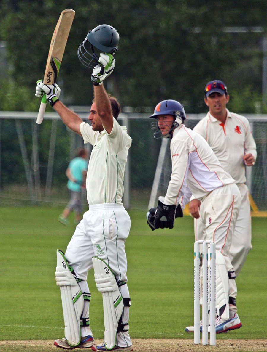 John Anderson celebrates his maiden first-class hundred
