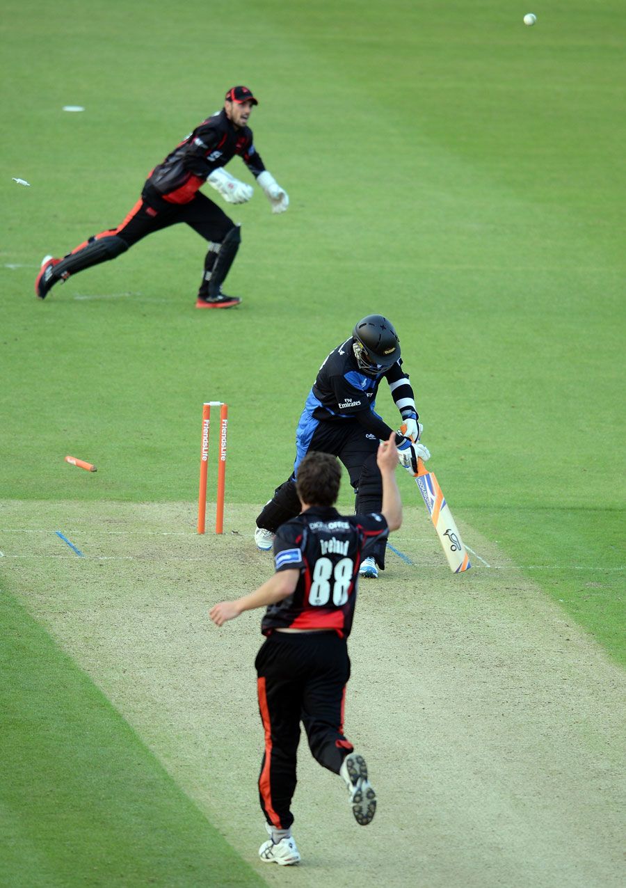 Anthony Ireland claimed his fourth wicket by bowling Gareth Breese