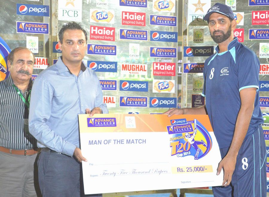 Shabbir Ahmed collects the Man-of-the-Match award