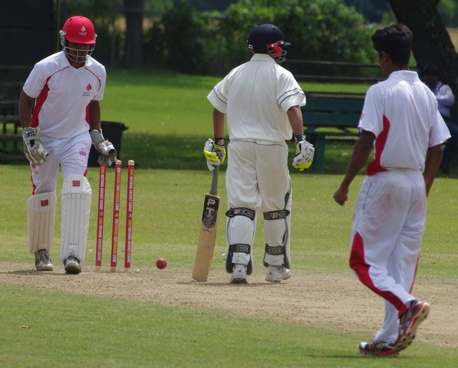 Canada wicketkeeper Trevin Bastiampillai stumps USA captain Timil Patel