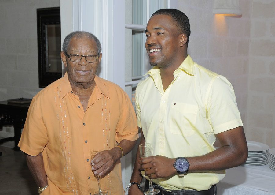 Sir Everton Weekes with Darren Bravo