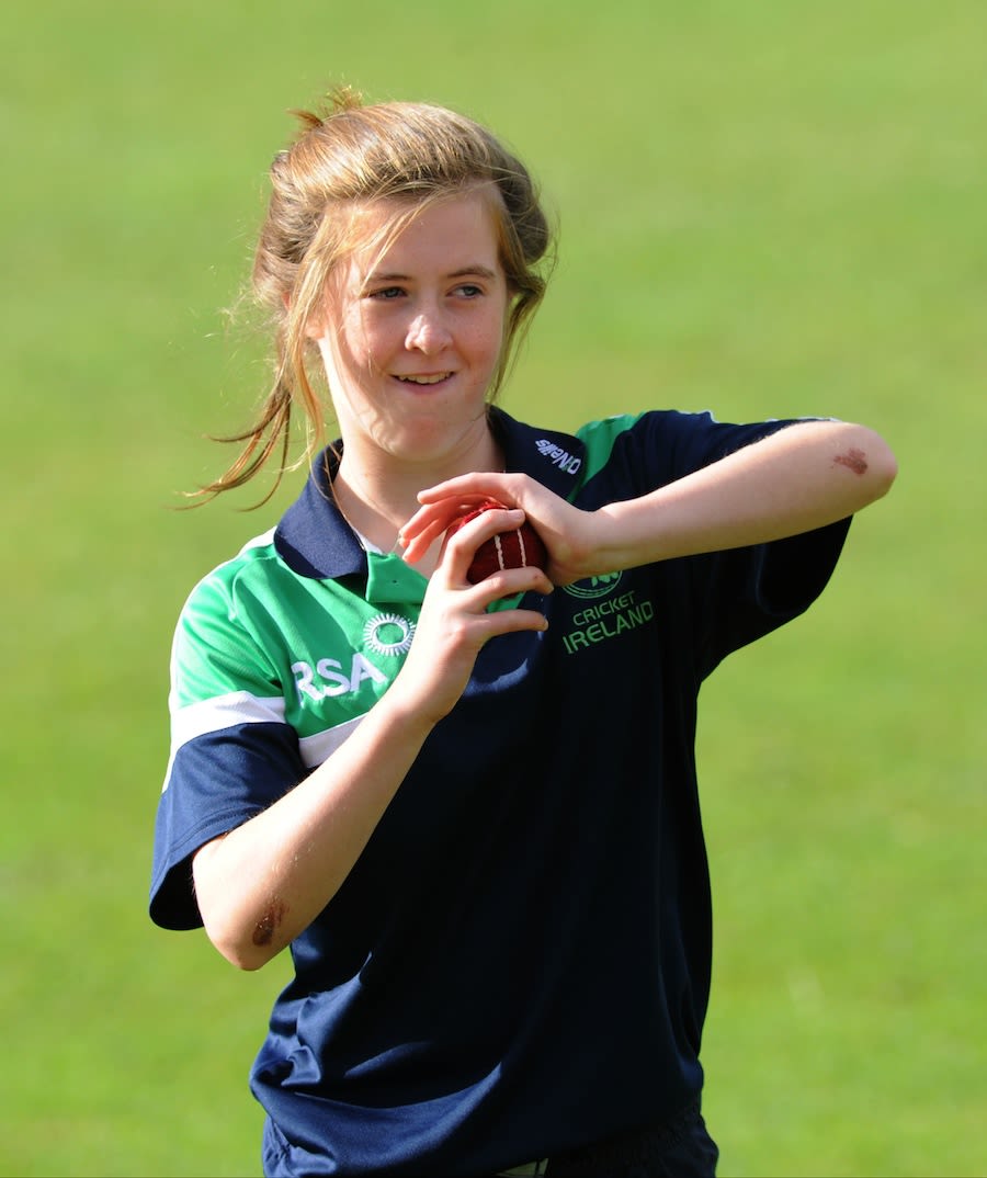 Lucy O'Reilly warms-up before the match