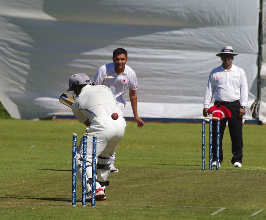 Mohammad Azam is bowled by Harvir Baidwan
