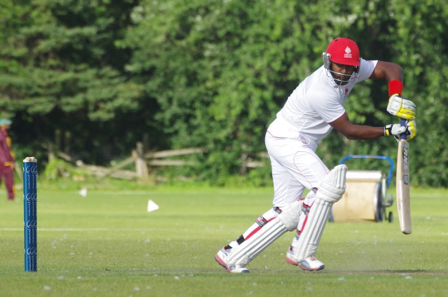 Damodar Daesrath steers the ball on the off side