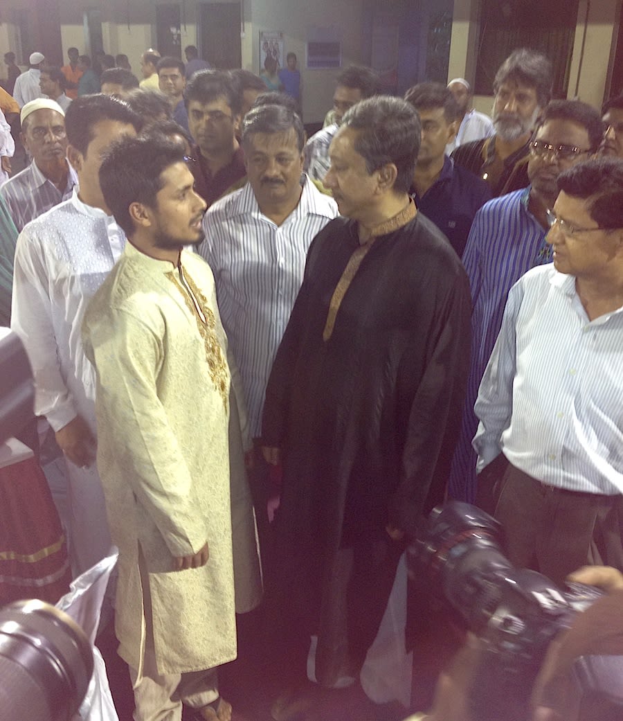Mohammad Ashraful and BCB president Nazmul Hassan at their first public meeting since the former's confession