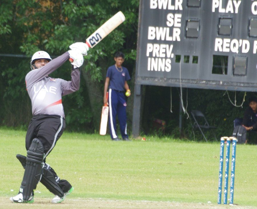 Abdul Shakoor hits a six over the leg side