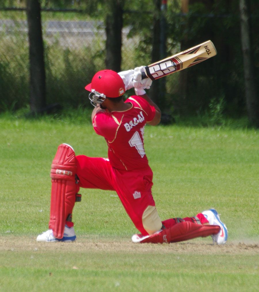 Ashish Bagai slog sweeps the ball