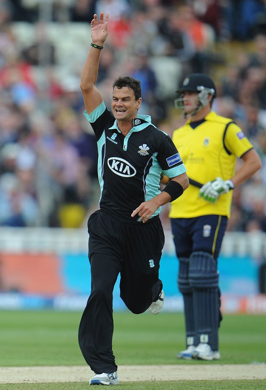Zander de Bruyn produced a superb yorker to bowl Jimmy Adams