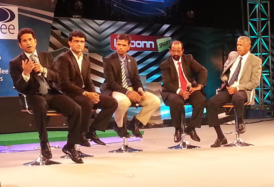 Sachin Tendulkar speaks at a Karnataka State Cricket Association event