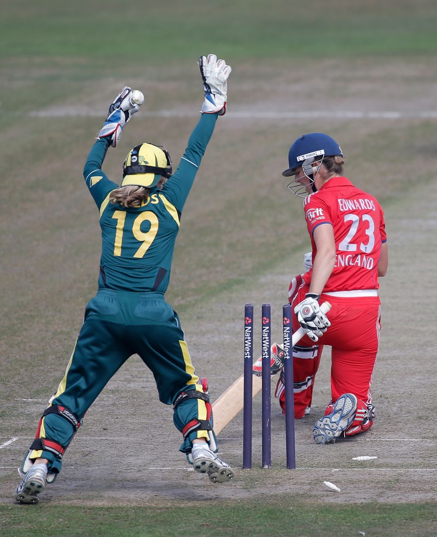 Charlotte Edwards was bowled after completing a half-century